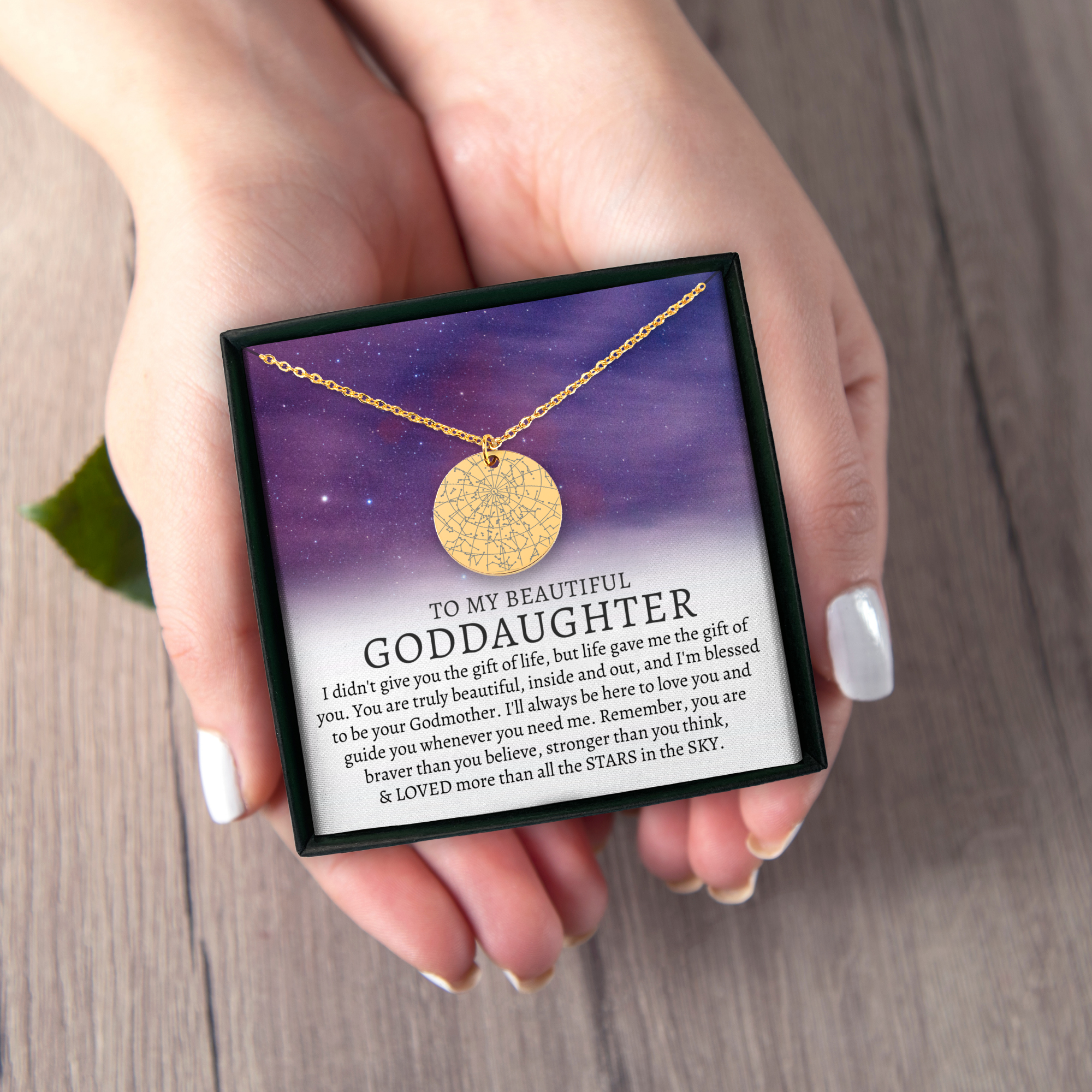 Goddaughter Gift Custom Star Map By Date Goddaughter Necklace