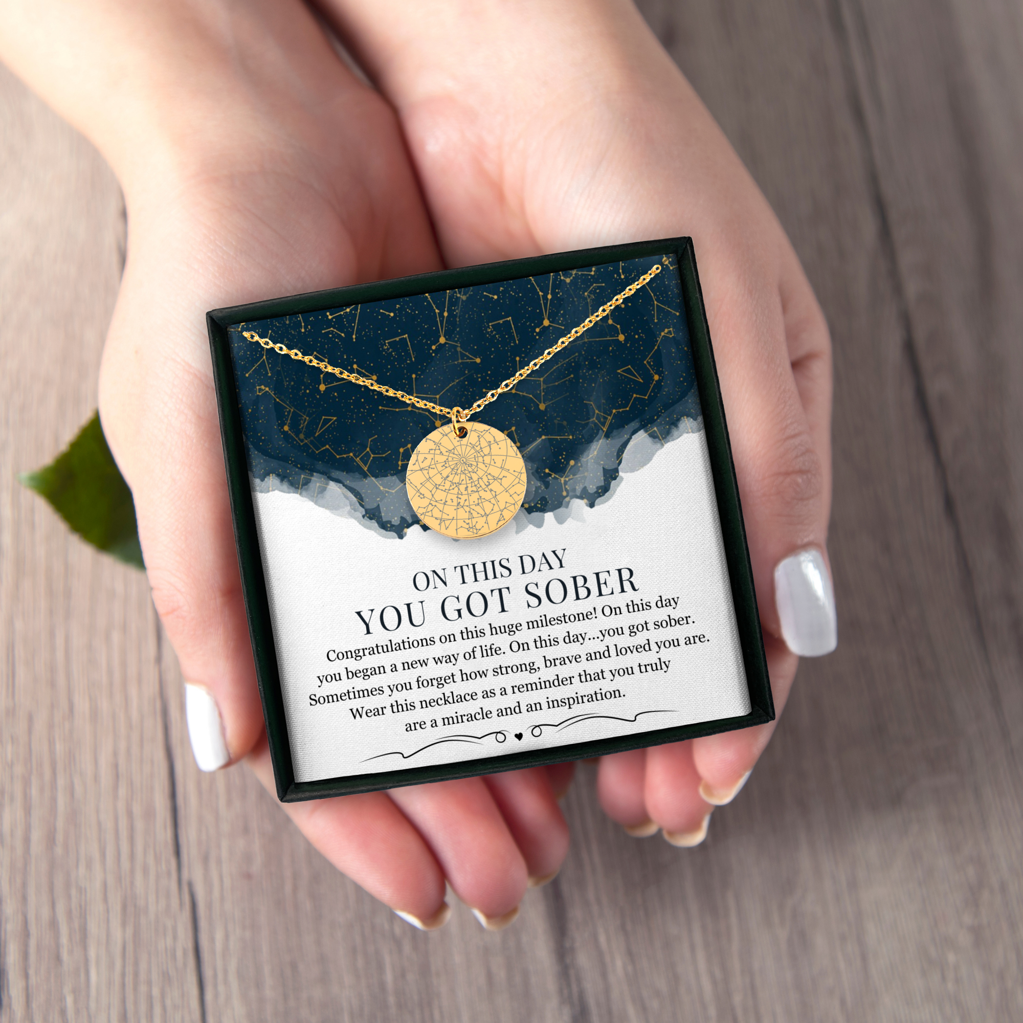 Sober Date  Custom Star Map By Date Necklace