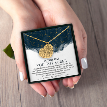 Sober Anniversary Star Map By Date Heart Necklace