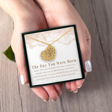 Personalized Birthday Gift Star Map By Date Heart Necklace