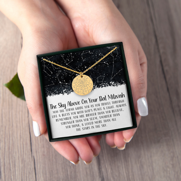 Bat Mitzvah Gift Custom Star Map By Date Necklace