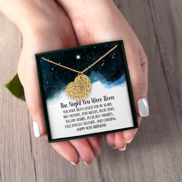 40th Birthday Gift for Her Star Map By Date Heart Necklace