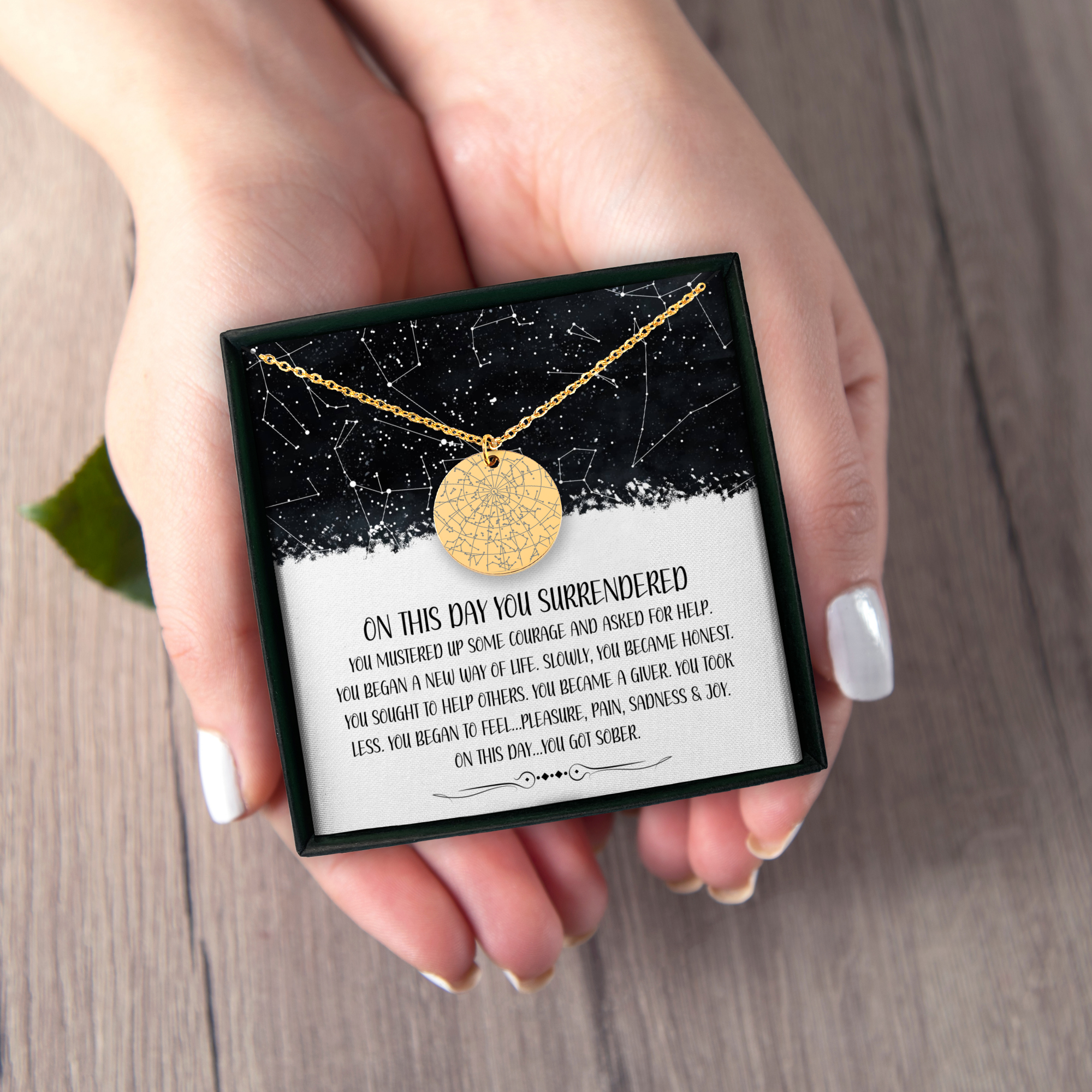 On This Day You Got Sober Custom Star Map by Date Necklace