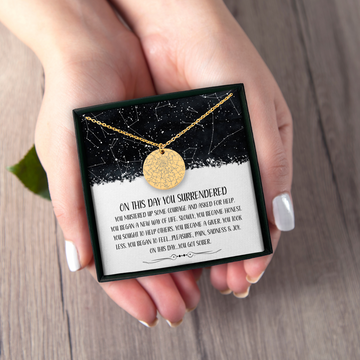 On This Day You Got Sober Custom Star Map by Date Necklace