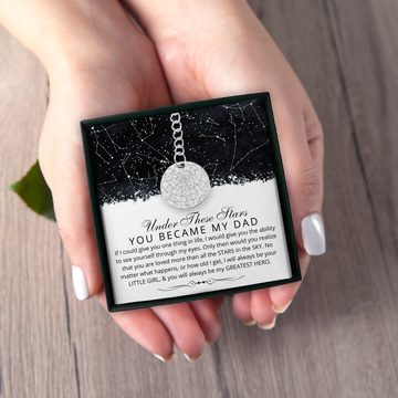 Personalized Gift for Dad from Daughter | Custom Star Map By Date Keychain
