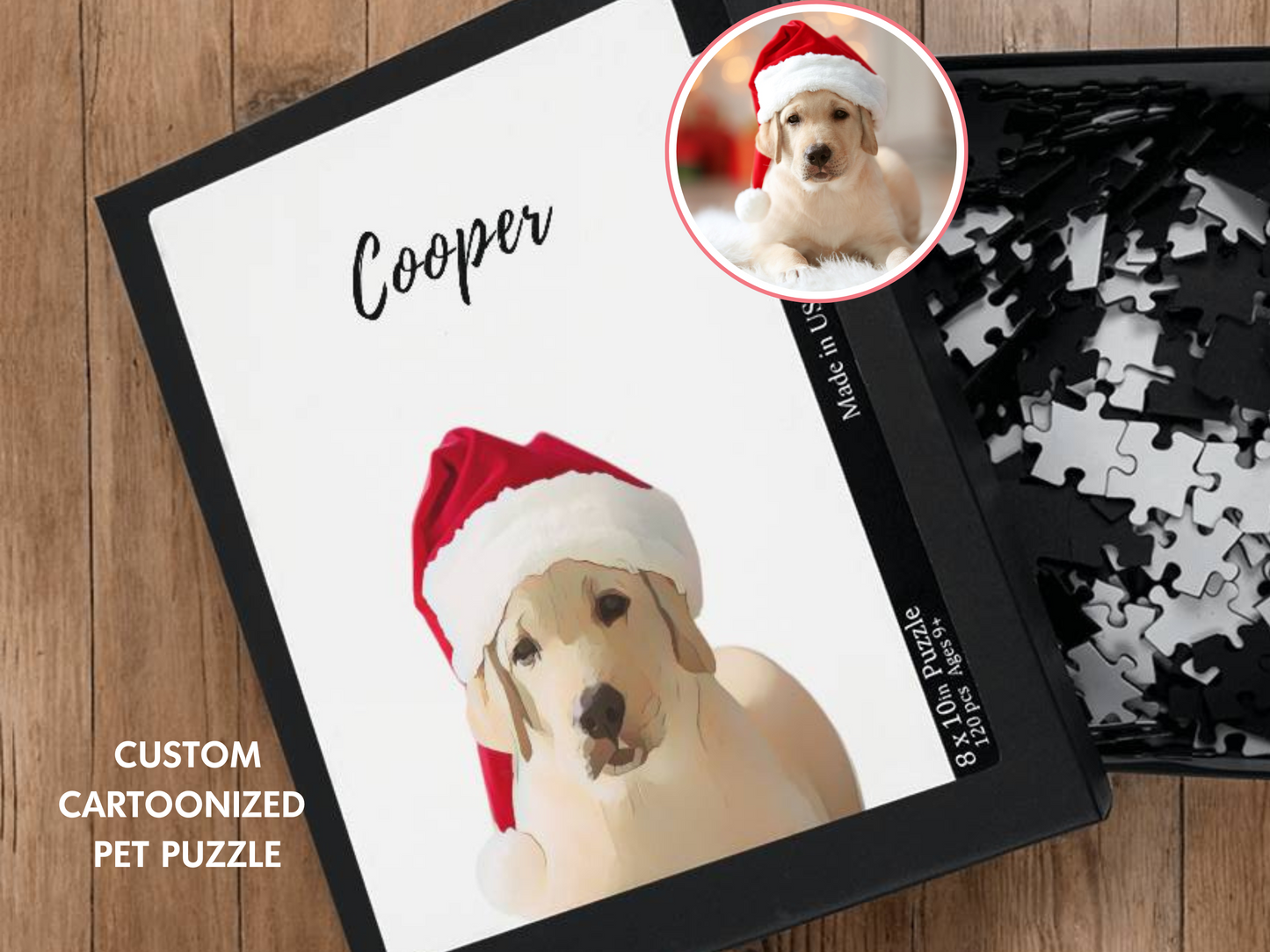 Custom Pet Portrait Puzzle | Dog Owner Christmas Gift  | Cat Portrait Dogs And Puppies