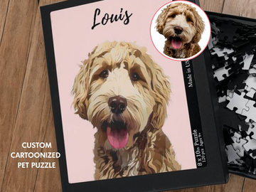 Custom Pet Portraits Using Pet Photo Puzzle Personalized Dog Portraits Cat Portraits Custom Dog Portraits Custom Pet Art Pet Drawing