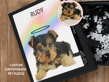 Personalized Rainbow Bridge Gift Puzzle,  Pet Remembrance Gift Pet Memory Gift, Dog Memorial Gifts Pet Keepsake Pet Loss