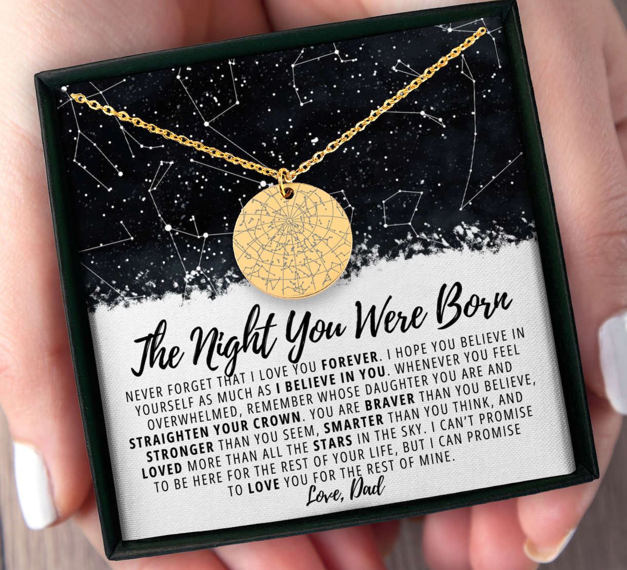 Gift for Daughter from Dad Custom Star Map Necklace