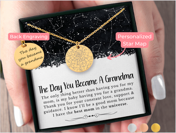 Grandma Gift Custom Star Map Necklace, Gift for Mom from Daughter