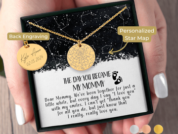 Gift for Mom from Baby Custom Star Map By Date Necklace