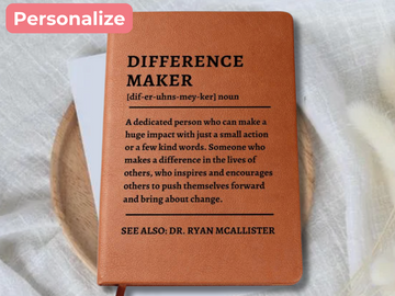 Difference Maker Definition Gift for Doctor Personalized Journal, Doctor Graduation Gift, New Doctor Gift