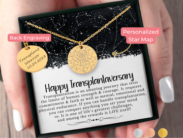 Transplant Anniversary Gift for Her Custom Star Map By Date Necklace
