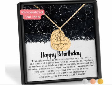 Rebirthday Gift Custom Star Map By Date Heart Necklace