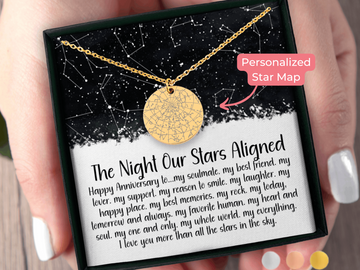 Personalized Anniversary Star Map Gift for Her Anniversary Star Chart Necklace  Lesbian Anniversary