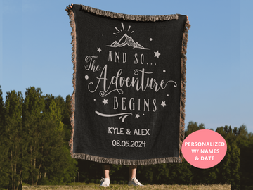 Personalized Couples Gift Blanket Wedding Gift for Couple, Housewarming Gift, Engagement Gift, One Year Anniversary Gift