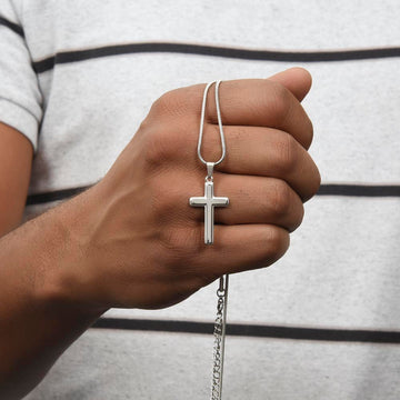 To My Son Cross Necklace from Mom or Dad, Christian Gift