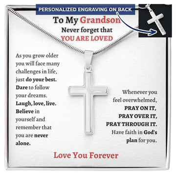 Grandson Gift Personalized Cross