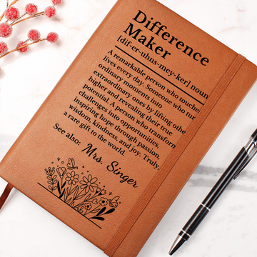 Difference Maker Vegan Leather Journal: Mentor Gift