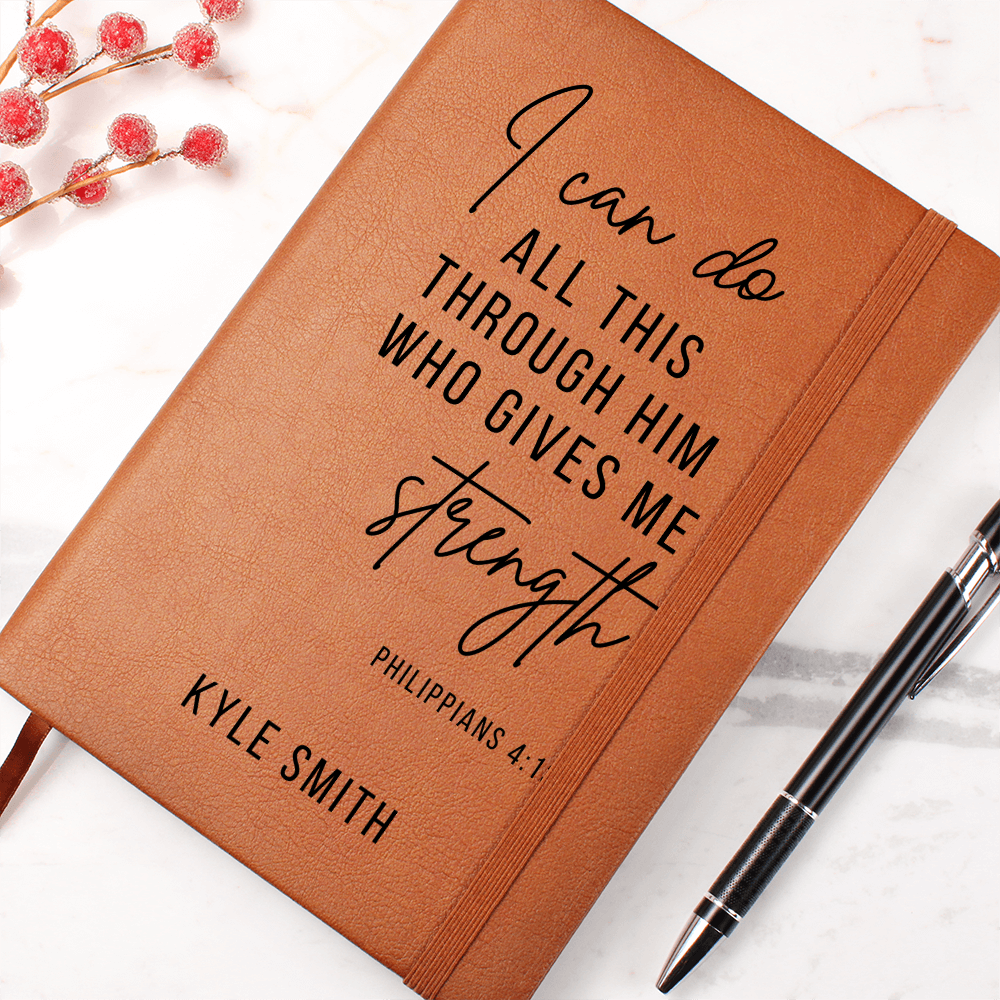 Personalized Bible Verse Journal, Prayer Notebook Custom Favorite Bible Verse Gift for Him or Her Christian Gifts, Faith Based Religious Graduation Gift