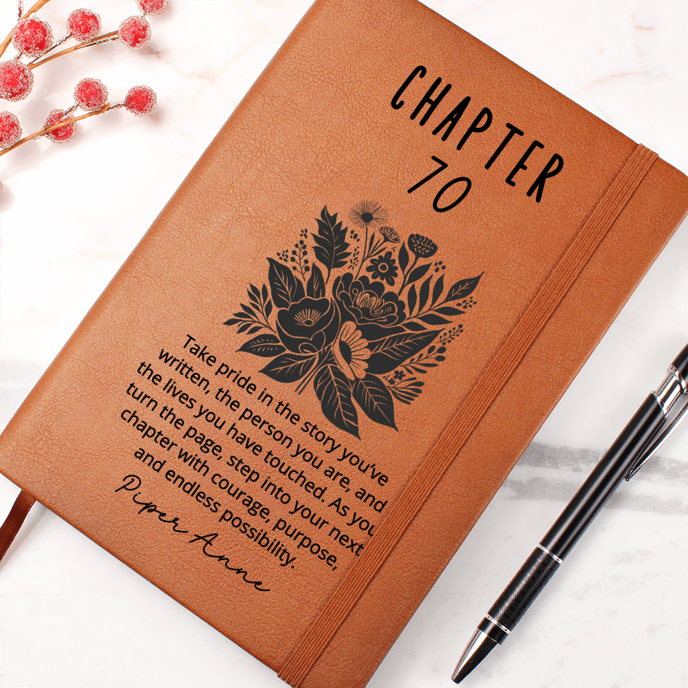 Chapter 70 Journal Personalized 70th Birthday gift for her, Notebook for turning 70, Milestone journal for best friend Sister Nana