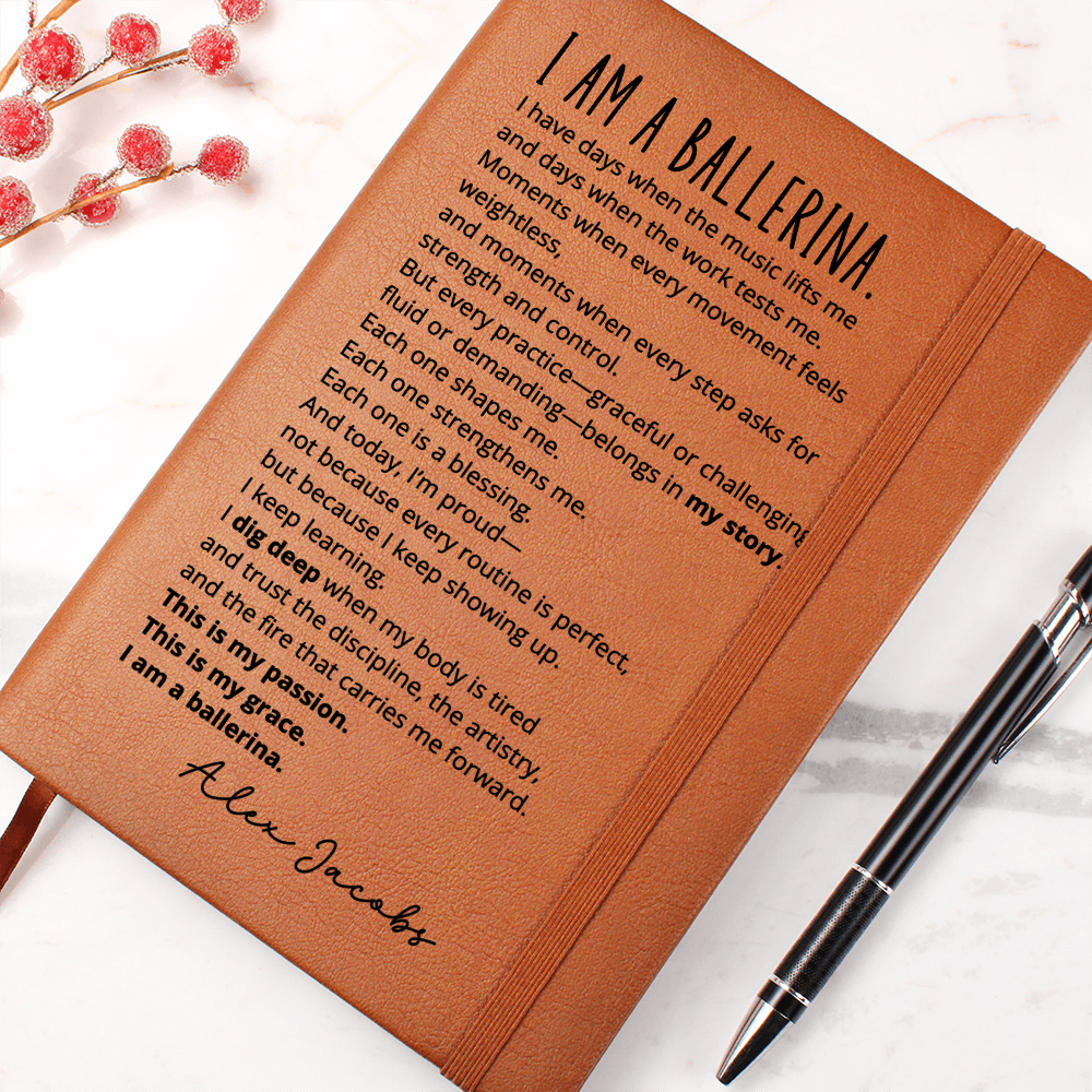 Custom Dancer Journal | Personalized Name Ballerina Gifts
