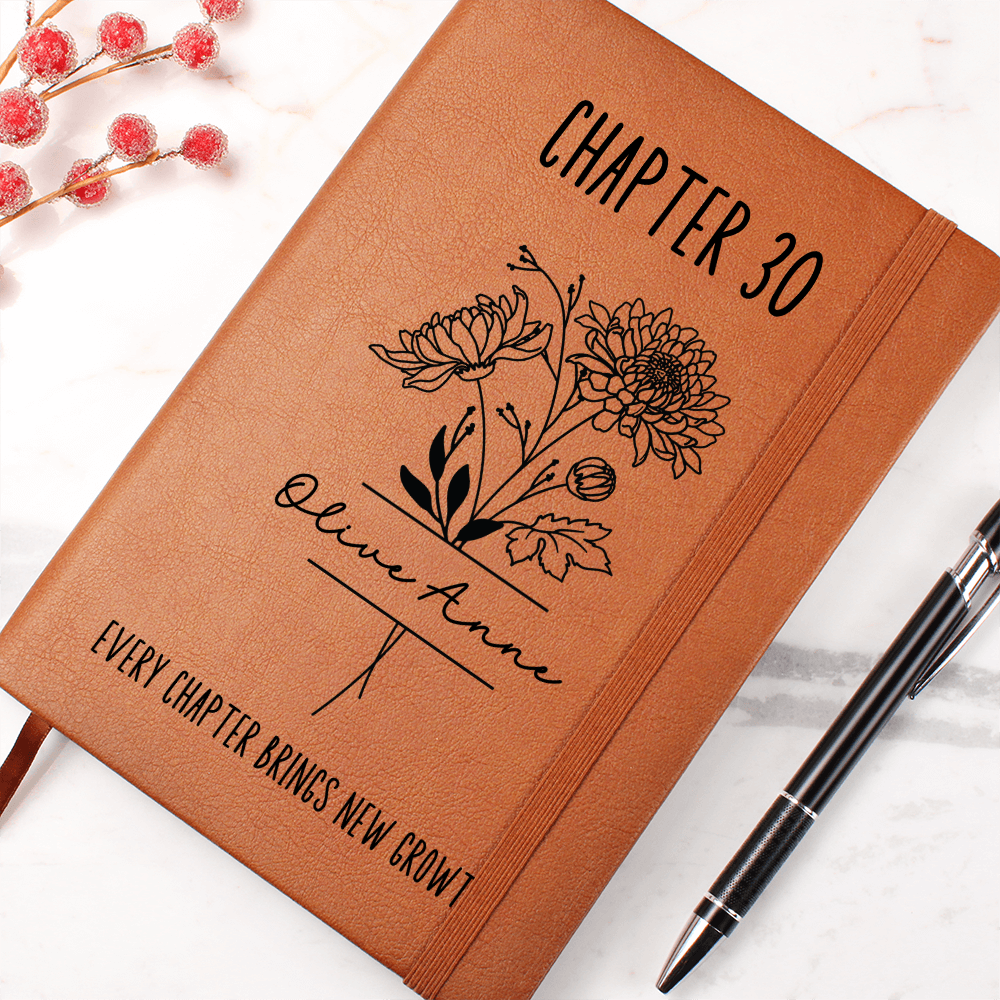 Any Age Personalized Birth Flower Name Journal