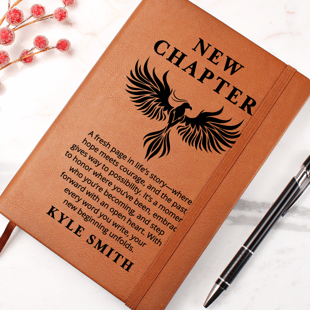 Personalized Sobriety Journal | Custom Name New Chapter Notebook | Addiction Recovery Gift | Sober Anniversary Encouragement Gift
