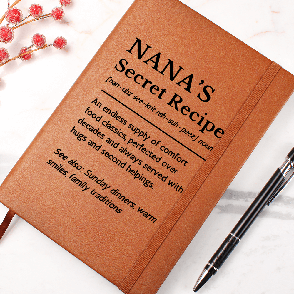 Personalized Vegan Leather Recipe Journal: Definition Gift for Nana or Grandma | Mother's Day Cookbook