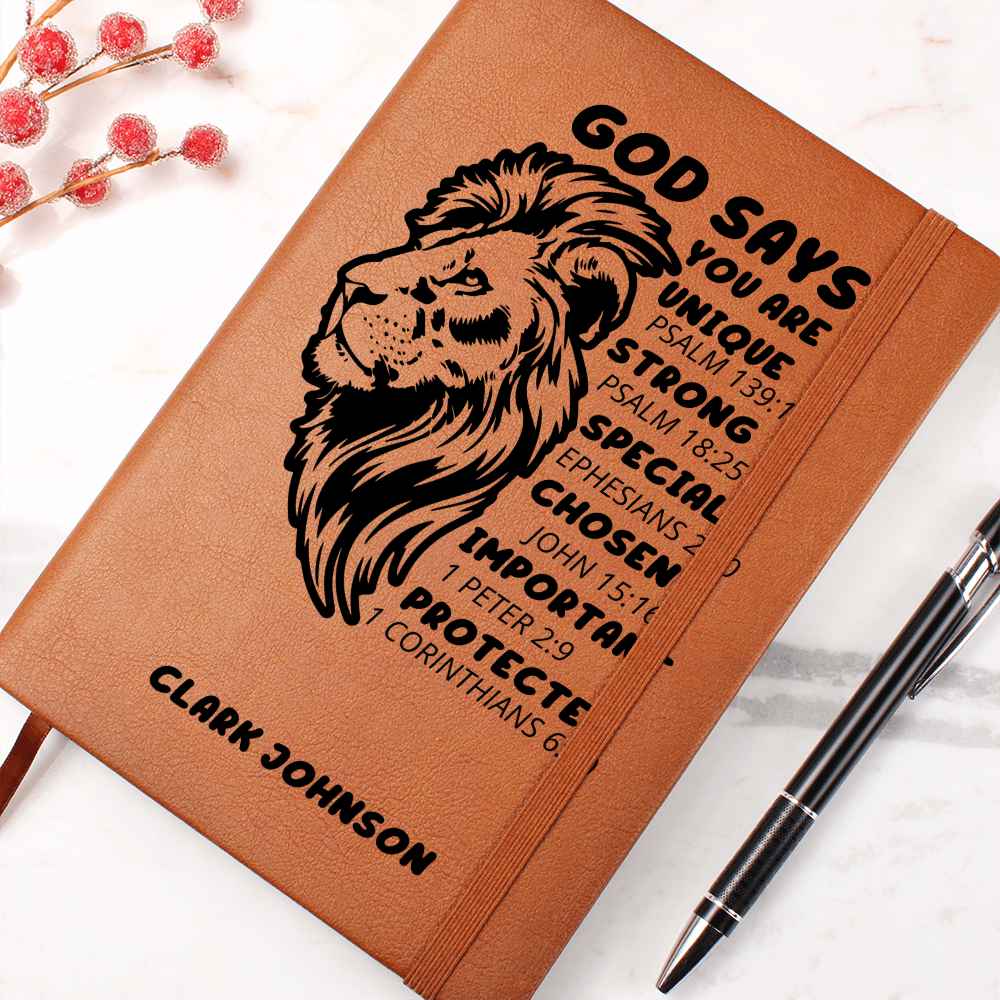 God Says You Are Personalized Prayer Journal for Men – Custom Name Faith Notebook Christian Gift for Dad, Husband, Son, Nephew, or Teen Boy