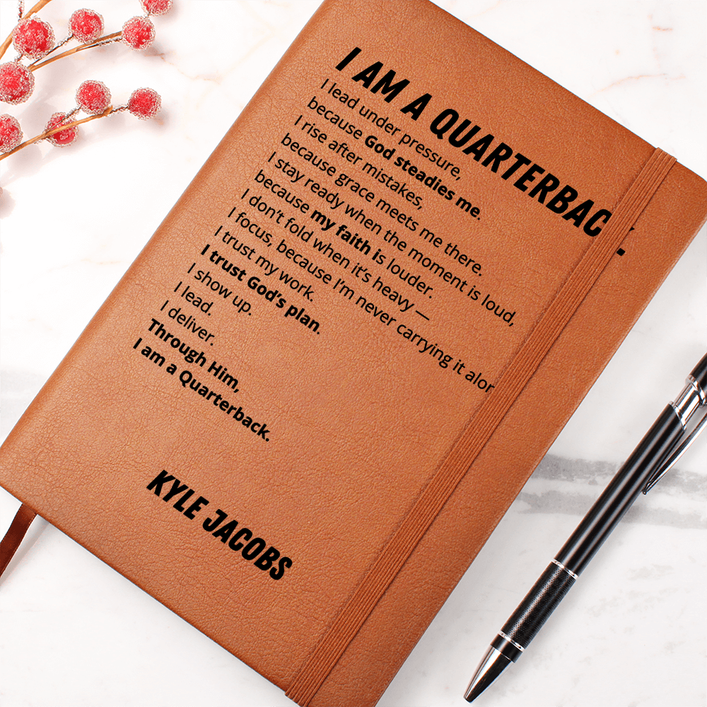 Personalized Quarterback Gift | Christian Football Player Faith Journal