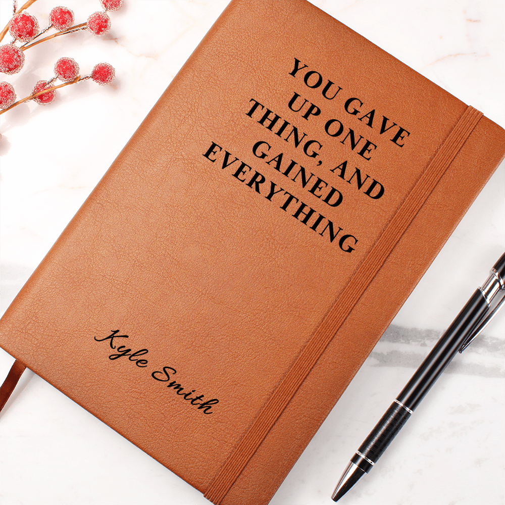 Sobriety Gift Journal | Personalized Vegan Leather Notebook | Recovery Milestone Gift | Addiction Recovery Keepsake | Custom Name Journa