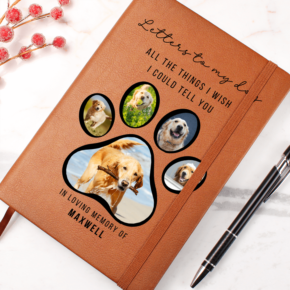 Letters to My Dog Personalized Journal- Dog Memorial Gift Custom Book Loss of Dog Gifts In Memory of Dog Sympathy Present-Dog In Heaven Dog Mom