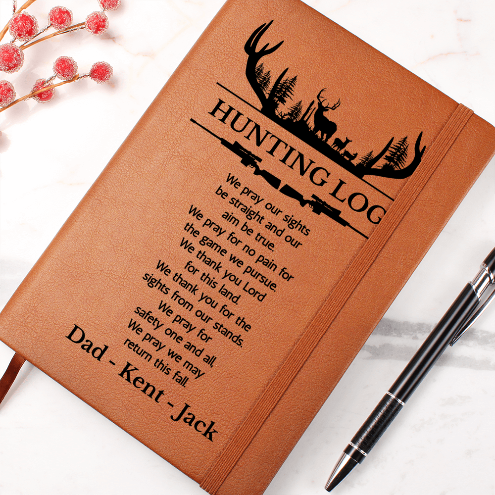Personalized Hunting Log Book with Hunting Prayer | Custom Hunting Journal | Christmas Gift for Hunter