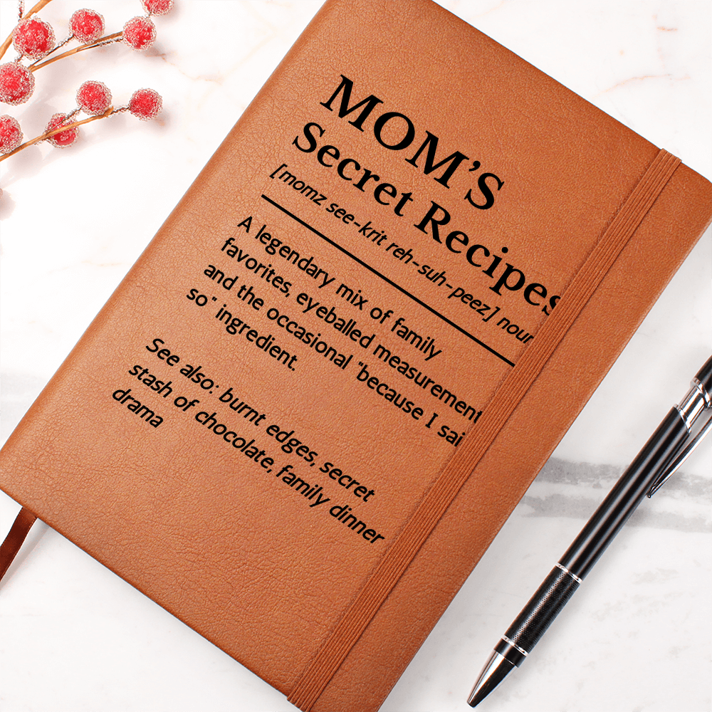 Vegan Leather Funny Recipe Gift for Mom, Blank Personalised Recipe Book, Recipe Organiser, Cooking Journal, Recipe Notebook Wife Gift