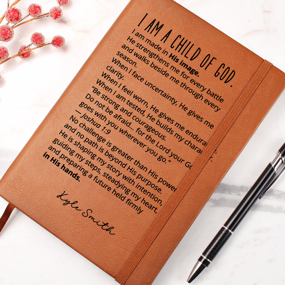 Personalized Christian Journal Joshua 1:9 Strength Gift
