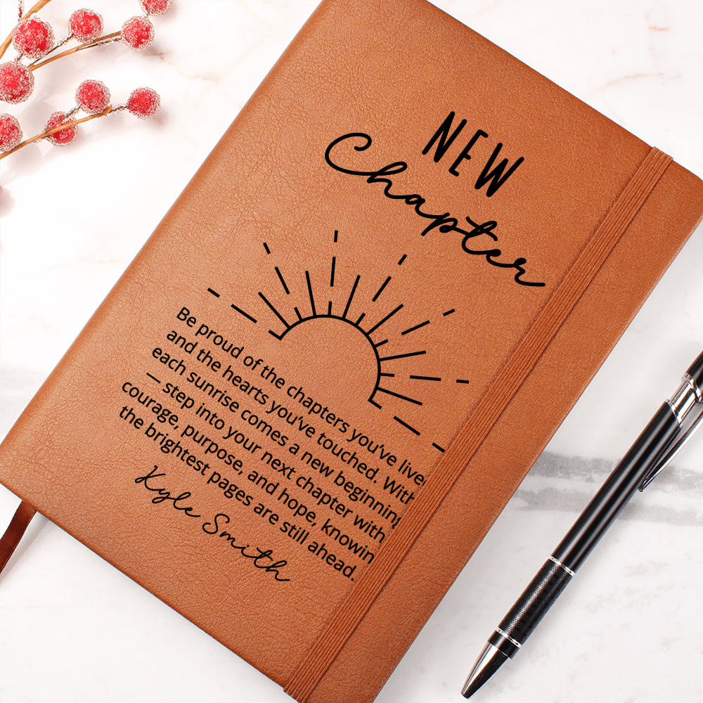 Sunshine Journal, Personalized New Chapter Gift, Encouragement Notebook for Women or Men, Inspirational Birthday or Christmas Present