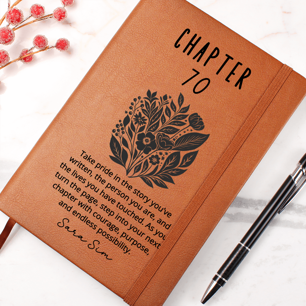 Chapter 70 Journal Personalized 70th Birthday gift for her, Notebook for turning 70, Milestone journal for best friend Sister Grandma