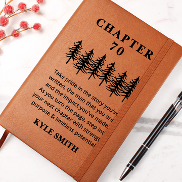 Custom 70th Birthday Gift for Men, Custom Leather Journal, Personalized 70th Gift for Him, Grandpa, Husband Brother Friend, Dad 70th Birthday