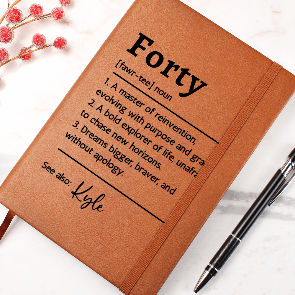 Personalized Forty Birthday For Best Friend Journal, Daughter 40th Birthday Gift, 40th Party Hardcover Journal, 40th For Women Notebook
