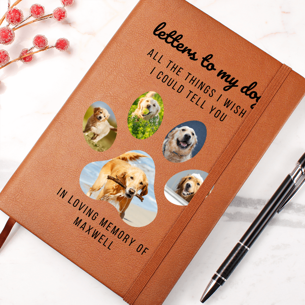 Letters to My Dog Personalized Journal- Dog Memorial Gift Custom Book- Loss of Dog Gifts- In Memory of Dog Sympathy Present- Dog In Heaven