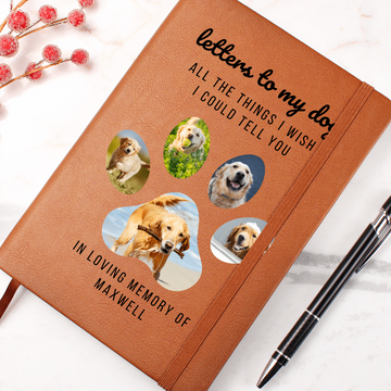 Letters to My Dog Personalized Journal- Dog Memorial Gift Custom Book- Loss of Dog Gifts- In Memory of Dog Sympathy Present- Dog In Heaven