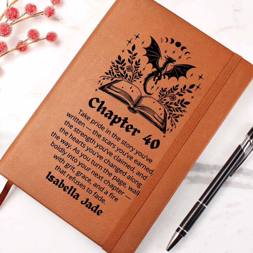 Chapter 40 Spicy Book Lover Custom Journal Bookish 40th Birthday Gift For Book Lovers, Fortieth One More Chapter, Best Friend Bday