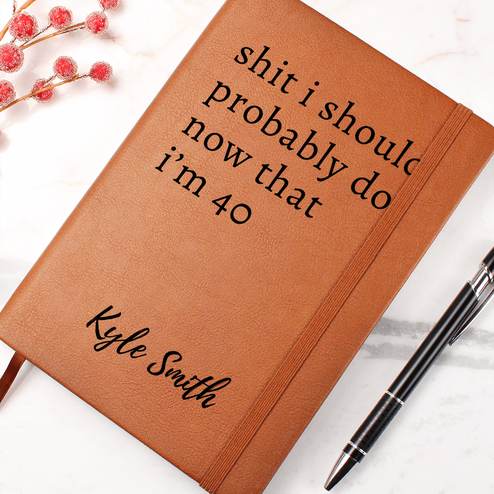 Personalized 40th Birthday Gift for Men Women Custom Journal Funny Turning Forty Notebook, Fortieth Gift for Him Her