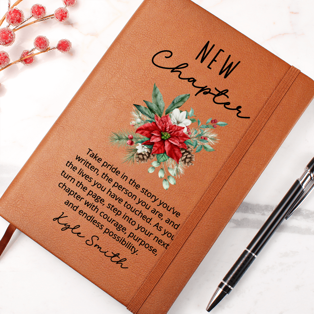 Coworker Leaving Gift Journal, New Chapter Farewell Notebook, Personalized Goodbye Gift for Colleague, Christmas Gift Going Away Present