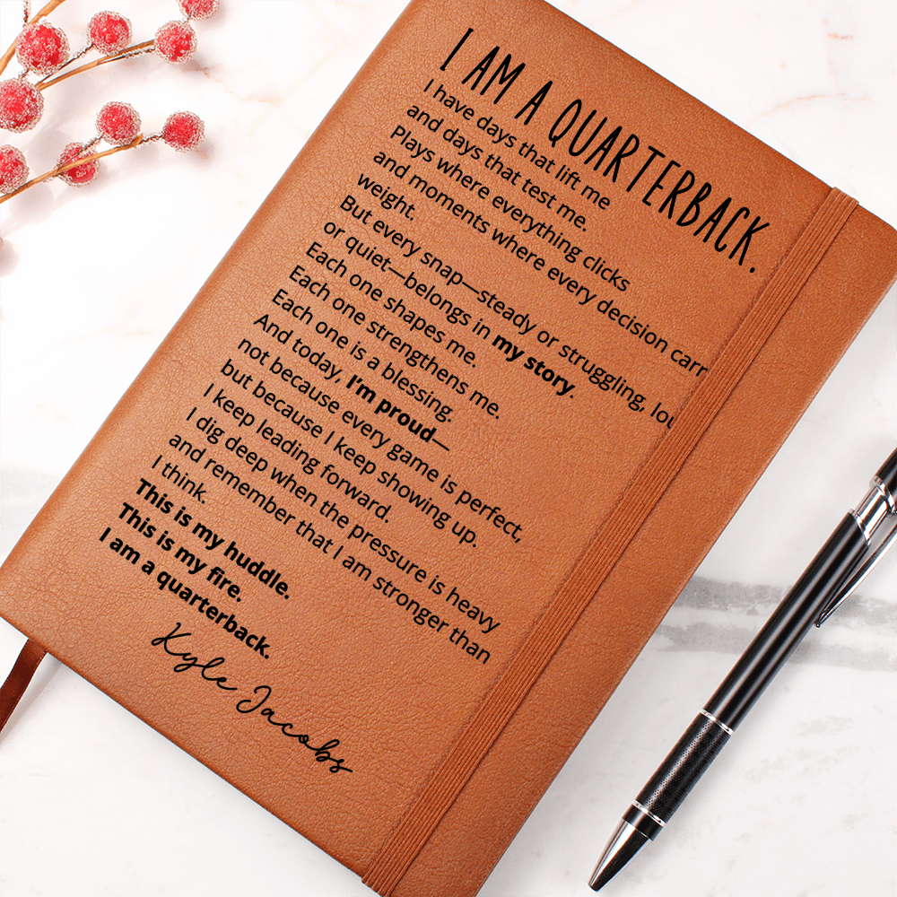 Personalized Name Journal Quarterback Gift