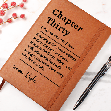30th Birthday Gift Journal for Her or Him, Personalized Chapter Thirty Notebook with Name, Custom Milestone Keepsake for 30 Year Old