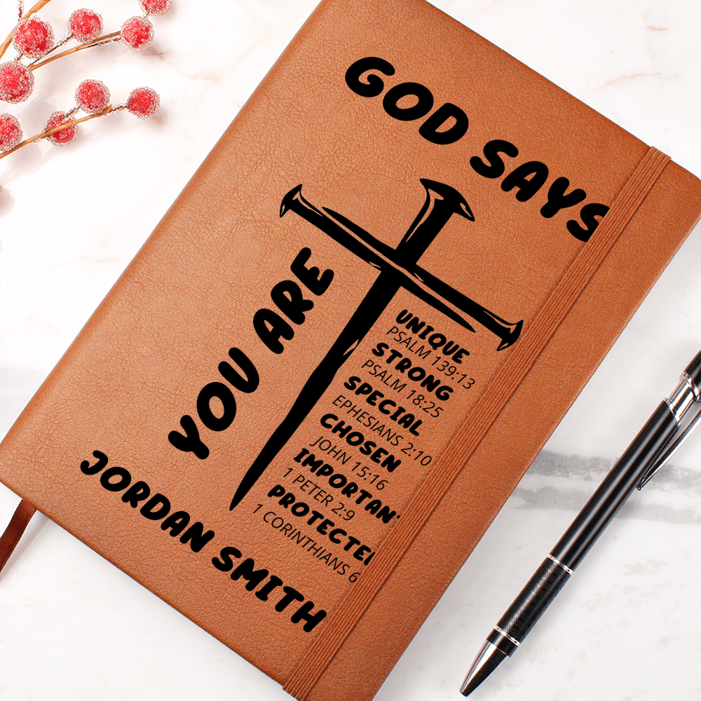 Personalized Prayer Journal For Him, Custom Bible Verse Leather Journal, Father's Day Gift, Birthday Christian Gift for Men