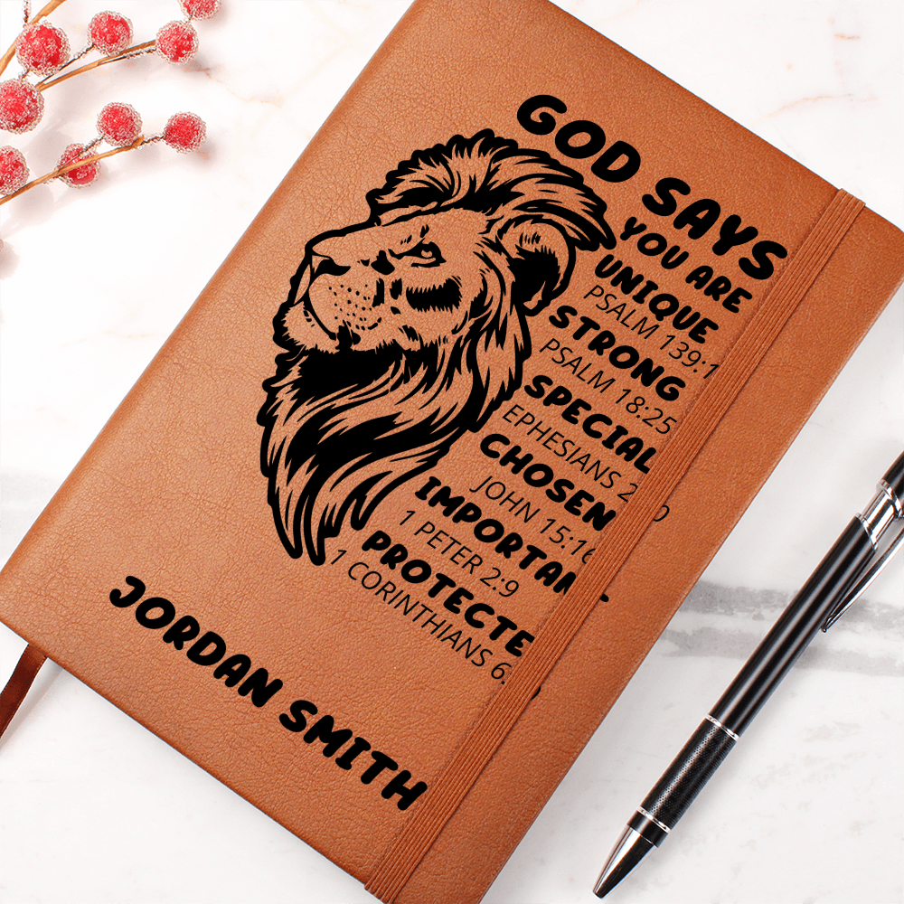 Personalized Christian Journal for Him, Bible Scripture Study Journal, Prayer Journal, Religious Journal Gift for Men, Bible Verse Gift