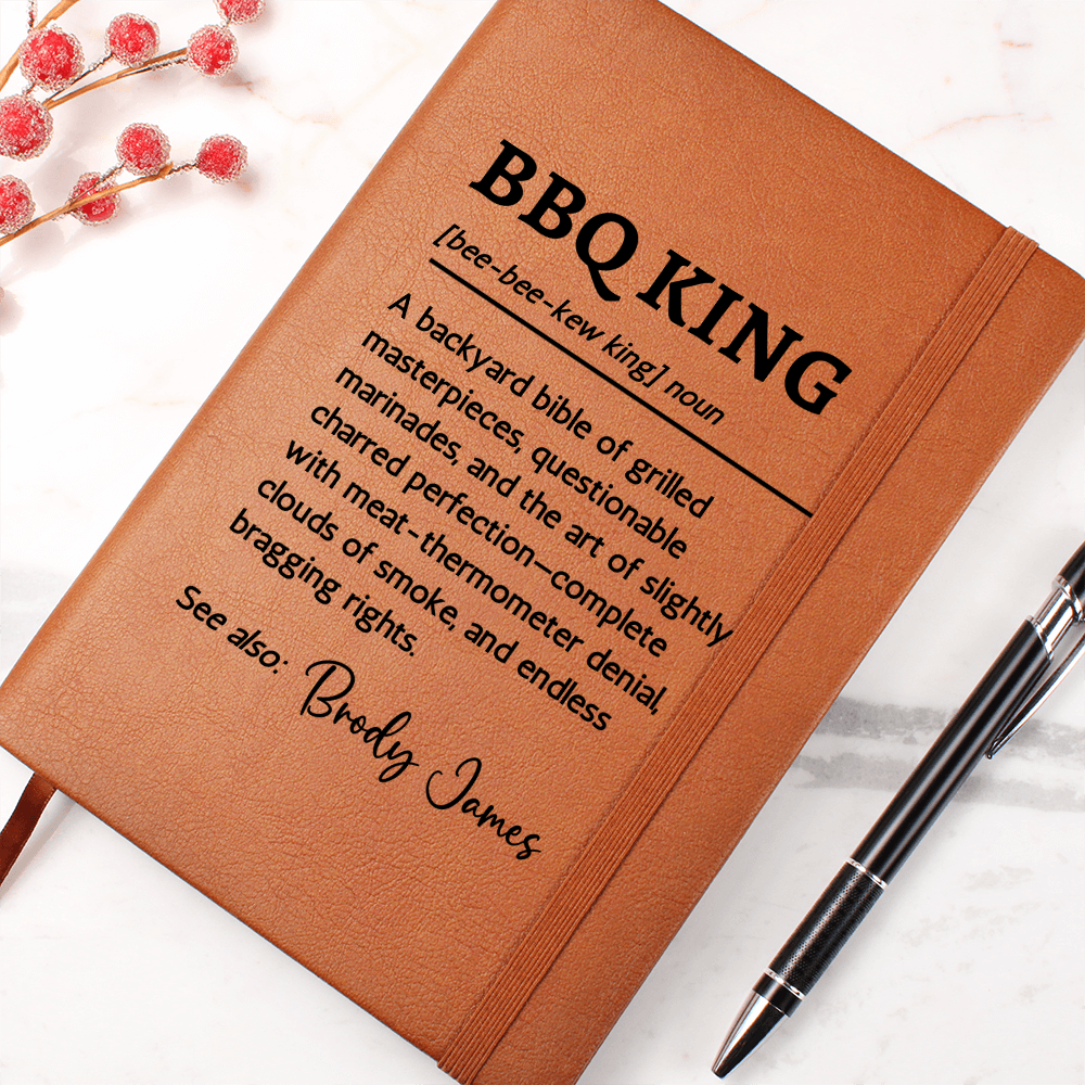 Personalised King / Queen of the BBQ Custom Blank Recipe Book | Custom Name Home Cooking BBQ Chef